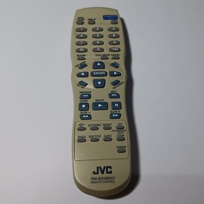 Used JVC RM SXV064U Remote Audio 3D Phonic Zoom Repeat Menu Angle Sub Title #267