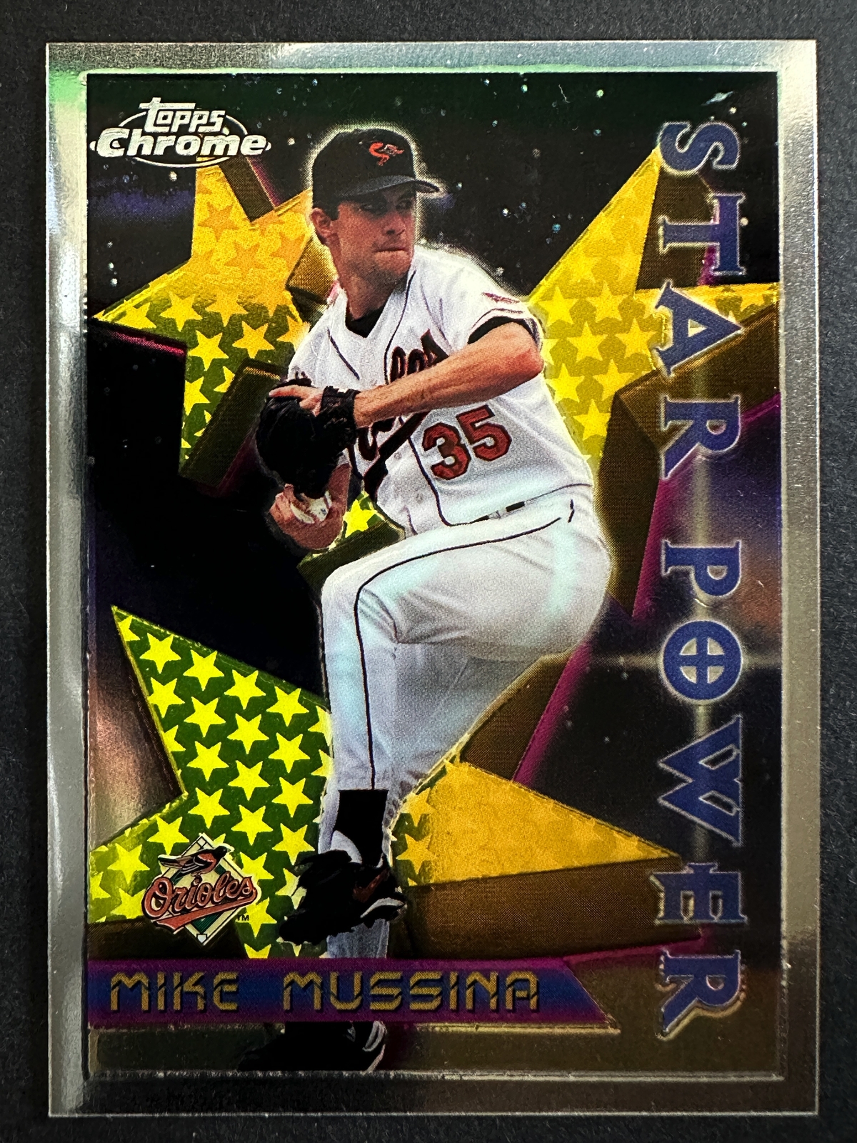 Mike Mussina 1996 Topps Chrome Baseball Star Power Baltimore Orioles #88