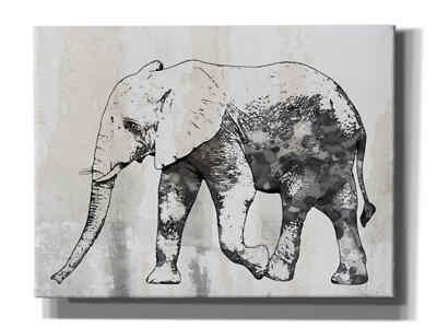 Epic Graffiti 'Rustic Grey Elephant 2' by Irena Orlov, Giclee Canvas Wall Art