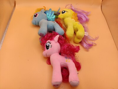 Konvolut 3x Ty My Little Pony Stofftier Plüsch Pinkie Pie Fluttershy Rainbow Dash