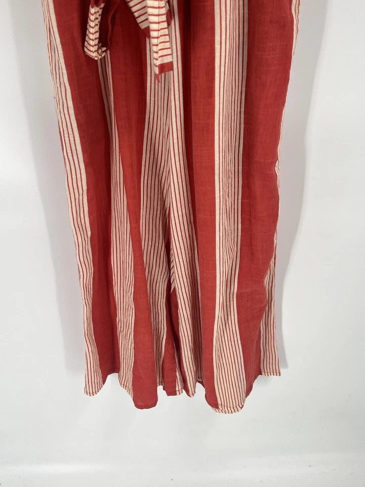 Faithfull бренд красный в полоску хлопок комбинезон с плеча Sz 2 - Изображение 3 из 4