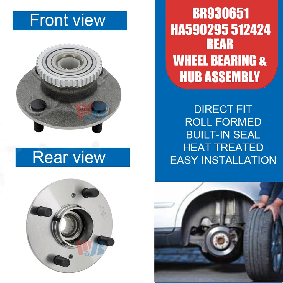 Pair Rear Wheel Bearing Hub for Suzuki Esteem 1995-2007 BR930651 HA590295 512424 Foto 2 de 4