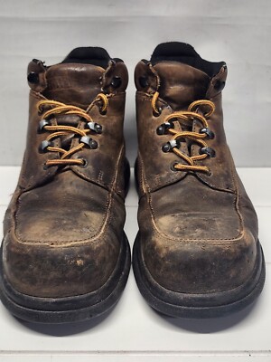 Red Wing safety shoes brown leather chukka boots with Lace-Up Closure Auth Red Wing Heavy Duty Brown Leather Hard Toe Lace up Work  main image 4