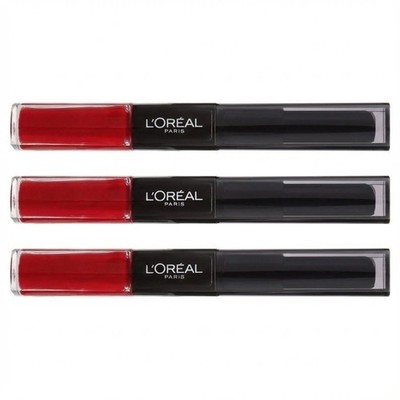 L'Oreal Paris Infallible Pro Last 2 Step Lipstick, Continual Crimson, 3 Pack