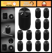 Guitar Effect Pedal Knob - Metal Black Potentiometer, Anodized Aluminum, 1/4" Se