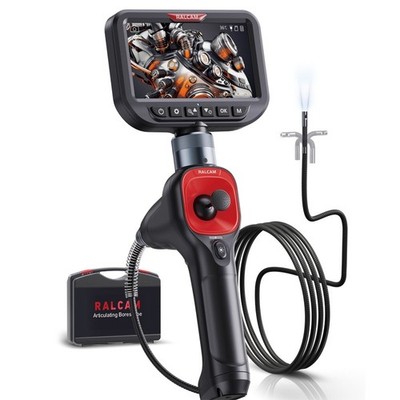 Ralcam 360° Dual Lens Borescope 5'' Joystick 4 Ways Endoscope Inspection Camera