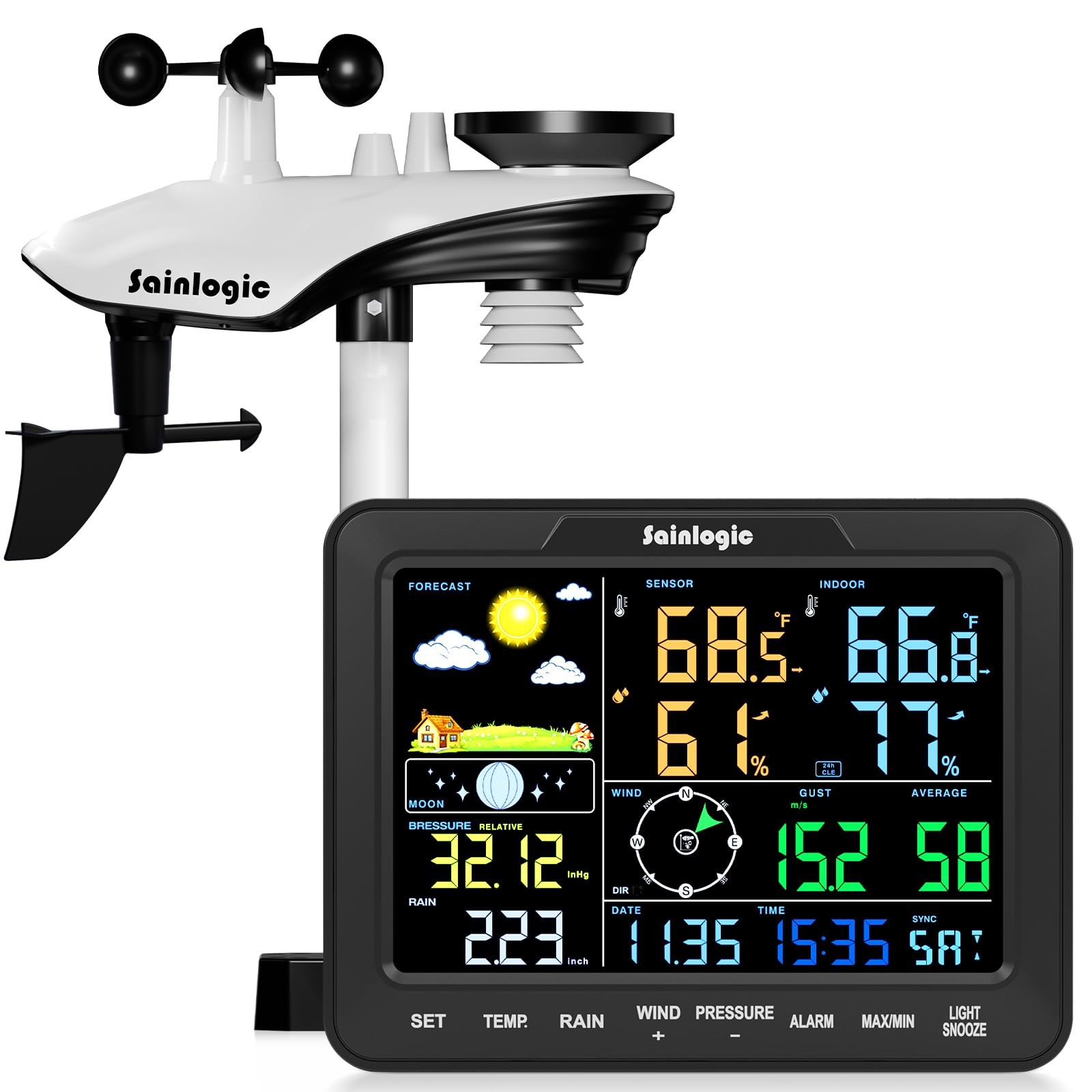 With Weather Stations Wireless Indoor Outdoor And R...