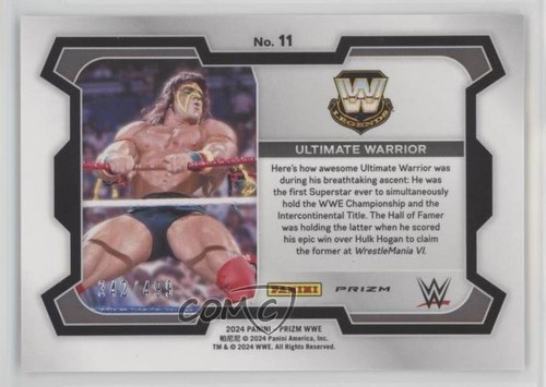 2024 Panini Prizm WWE Pulsar Prizm 342/499 Ultimate Warrior #11 HOF 1f7d - Picture 2 of 3