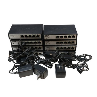 8x D-Link DGS-1100-05 Five Port Ethernet Switches