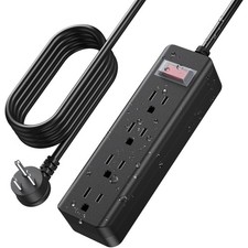 Outdoor Waterproof 15 FT Flat Plug Extension Cord Power Strip,1500J Surge Pro...