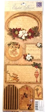 Traditional Christmas Elegant K&Company  Embossed Journal Tags Stickers