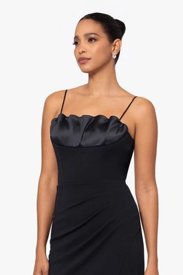 white christmas dresses Juniper Lace Trim Satin Midi Slip Dress • Shop American Threads Online Yellow / S main image 1