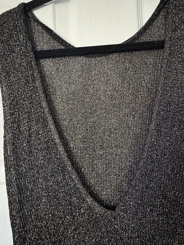 ZARA BLACK GOLD KNIT METALLIC THREAD DRESS SIZE S 10 12 14 SPECIAL ED BLOGGERS - Picture 4 of 20