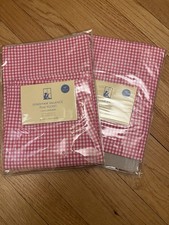 Pottery Barn Kids "Pink Gingham" Window Valance 18 X 50 Rod Pocket
