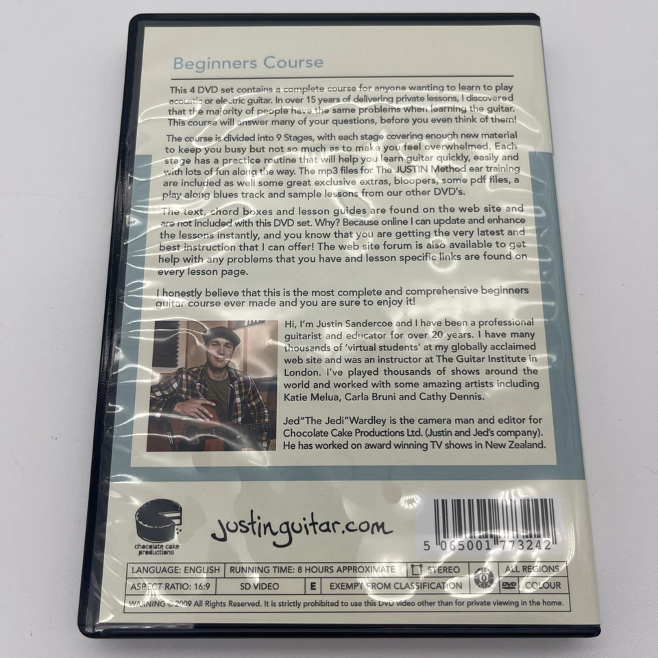 Justinguitar Beginners Method 4 DVD Set Justin Sandercoe On Guitar Foto 2 de 4