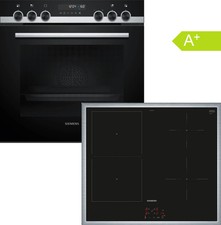 Siemens Einbauherd Set Induktion 60cm Edelstahl Pyrolyse 71l 4 Zonen