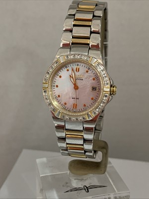Citizen Ladies Eco-Drive RIVA Diamonds Two Tone Mother Pearl Date