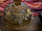 Vintage 1970s Anchor Hocking Fairfield Oval Glass Amber Honey Butter Dish W/ Lid