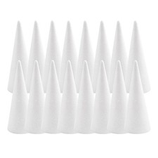 Foam Cones for DIY Arts and Crafts 3.75 x 9.7 in, 16 Pack , White Polystyren...