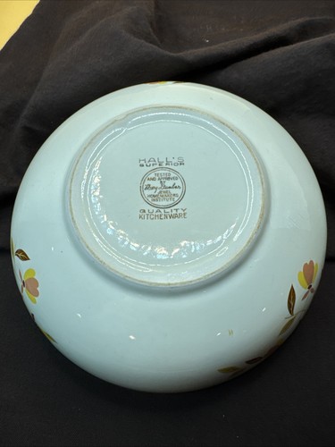 Vintage Hall's Superior China Jewel Tea Autumn Leaf 9" Serving Bowl Mary Dunbar - Picture 7 of 8