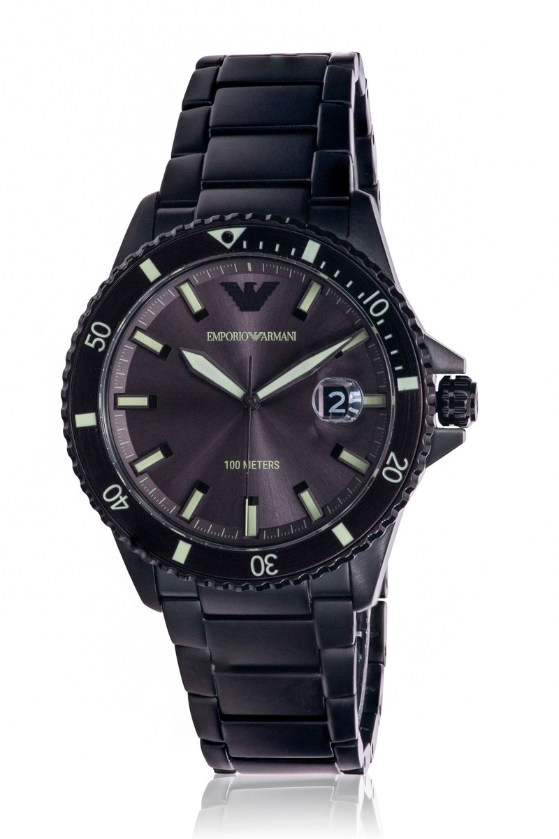 Emporio Armani ブラック メカニカル 時計 Emporio Armani Black Stainless Steel Mens Watch | eBay