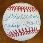 500 Home Run Club Mickey Mantle Ted Williams Autographed Baseball Ball JSA LOA