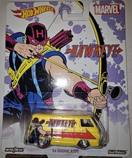 Hot Wheels Marvel Hawkeye Dodge A100 Van 1966 Diecast Yellow Red Real Riders