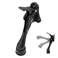 4 inch Kickdown One Touch Door Stopper Heavy Duty Design Black Anti-Slip
