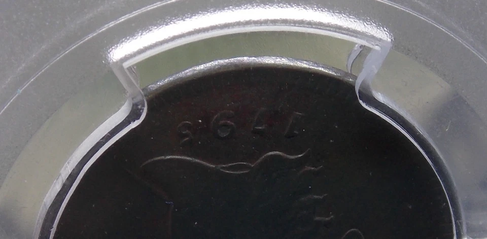 Medio centavo Liberty Cap 1795 *LISO* borde perforado fecha 1/2 c graduación profesional en muy buen estado detalle #206 Foto 4 de 4