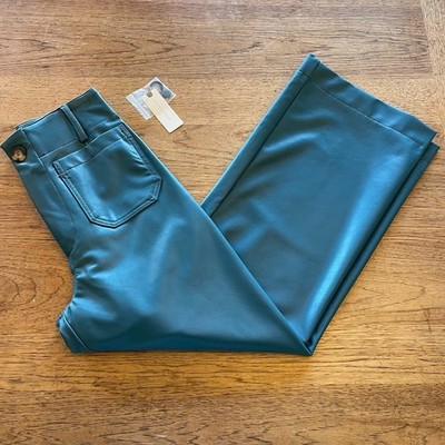 Anthropologie Maeve Turquoise Sz 25 The Colette Wide-Leg Faux