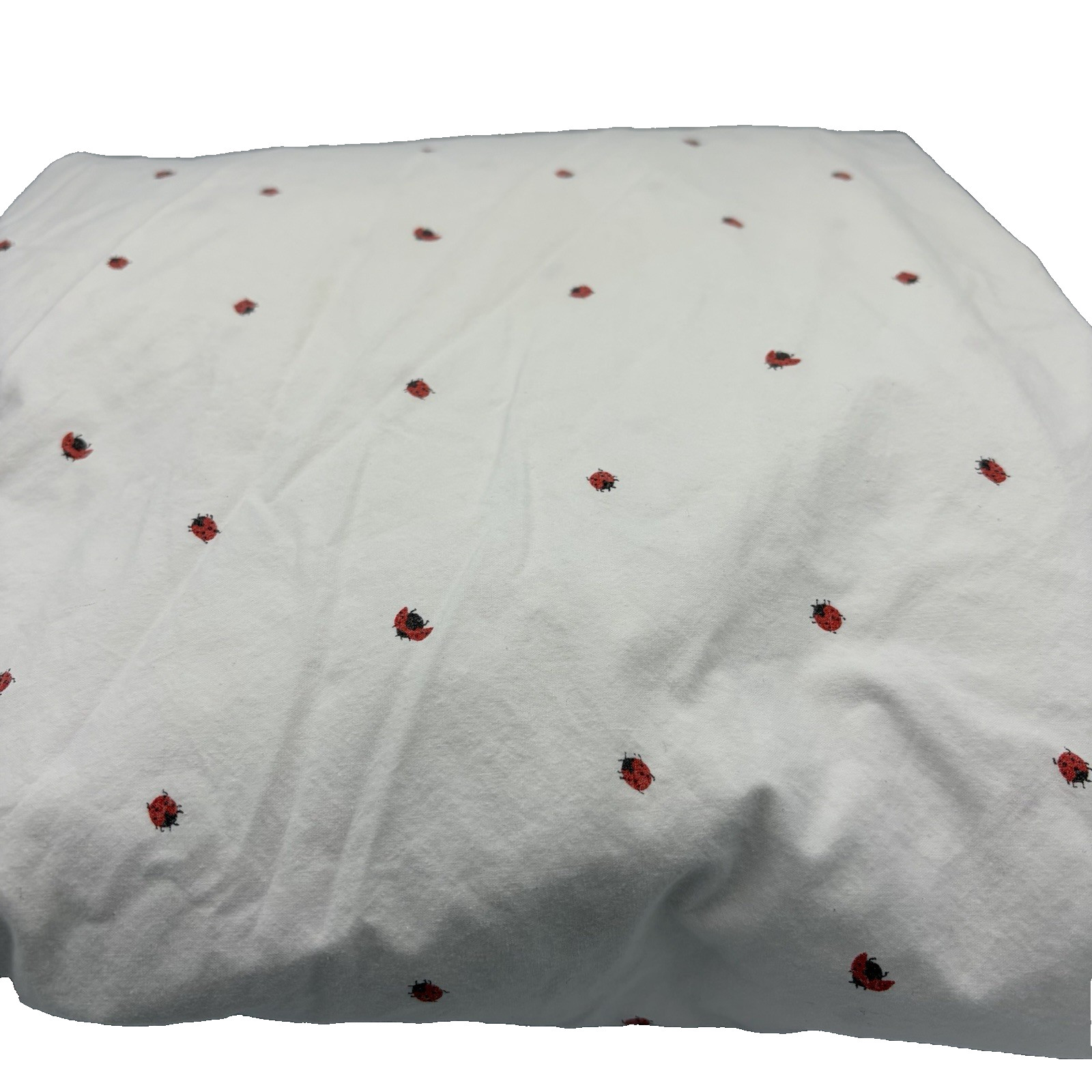 Ralph Lauren Red Ladybug White Twin Fitted Sheet Gently Used thumbnail 2