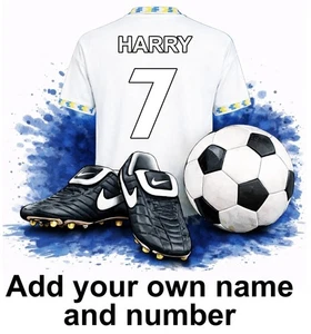 Leeds Personalised Football Shirt Boots Self Adhesive Vinyl Sticker