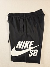 Nike SB Skateboarding Athletic Black and White Shorts Youth Large Big Logo