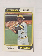 1974 Topps Al Oliver #52 Pittsburgh Pirates Near Mint or better Card is scanned