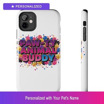 Custom Pet Paw Print Phone Case Personalized Name iPhone Samsung Galaxy Gift