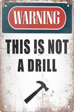 Funny Metal Tin Sign Decor Warning Sign Man Cave Garage Rustic Wood Decor Thi...