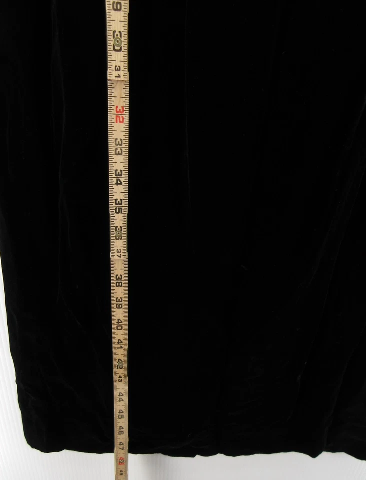 Vestido DE COLECCIÓN Ralph Lauren Mujer 10 Negro Terciopelo Seda Rayón Envolvente Noche EE. UU. NUEVO Foto 4 de 4