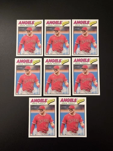 8x Mike Trout 2026 TOPPS HERITAGE BASE CARD LOT #163 LOS ANGELES ANGELS