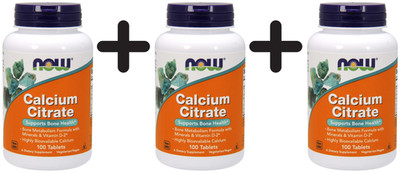 3 x NOW Foods Calcium Citrate, with Minerals & Vitamin D-2 - (156,63 EUR/kg)