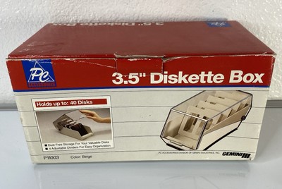 Gemini PC Accessories 3.5'' 40 Diskette Storage Box NEW 1994 Vintage Old Stock
