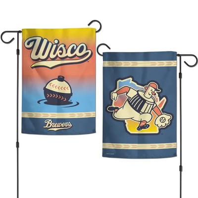 MILWAUKEE BREWERS WISCO CITY CONNECT 12''X18'' 2-SIDED GARDEN FLAG WINCRAFT  