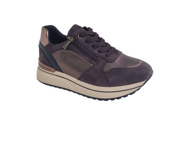 Scarpa Inblu Sneaker Keilabsatz Damen Komfort Reißverschluss Schnürsenkel Art. IN0451