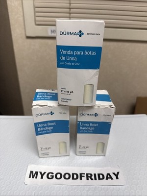 3 Dynarex Flexible Unna Boot Bandage Zinc Oxide 4''x 10 yds # 3454 Exp: 7/ 2029