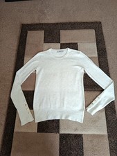 Zara Light Grey Knit Jumper with Gold Cuff Buttons – Size M - UK size 10