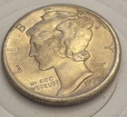 1935-S Mercury Dime ~ BU FSB ~ Golden Tone Uncirculated ~ 90% Silver