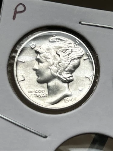 1945 Mercury Dime Uncirculated - Last Year Of Mercury - 90% Silver