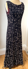 Ronnie Nicole Maxi Dress Black Size 10 Stretch VTG pit 16"/40cm Halloween Xmas
