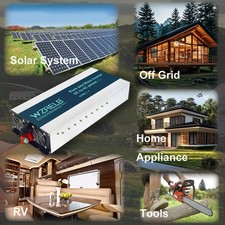 5000W 60V to 120V Pure Sine Wave Power Inverter Home Solar System Camp Motor Car