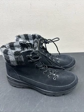 Skechers Boots Womens 9 Black Glacial Ultra Timber Hiking Leather Sherpa 144166