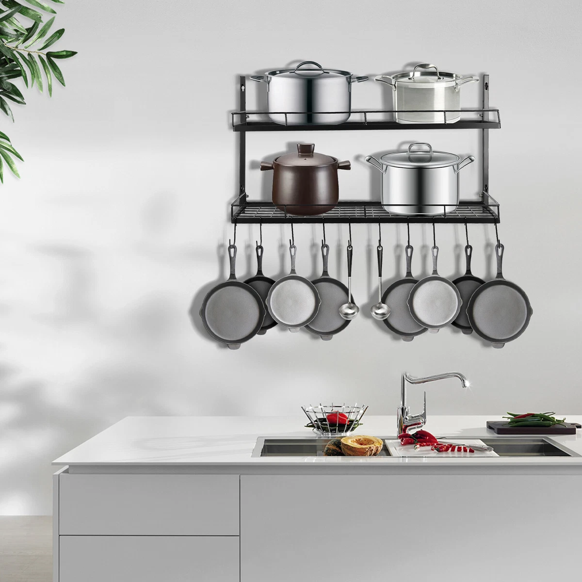 Pot and pan holder wall 2025